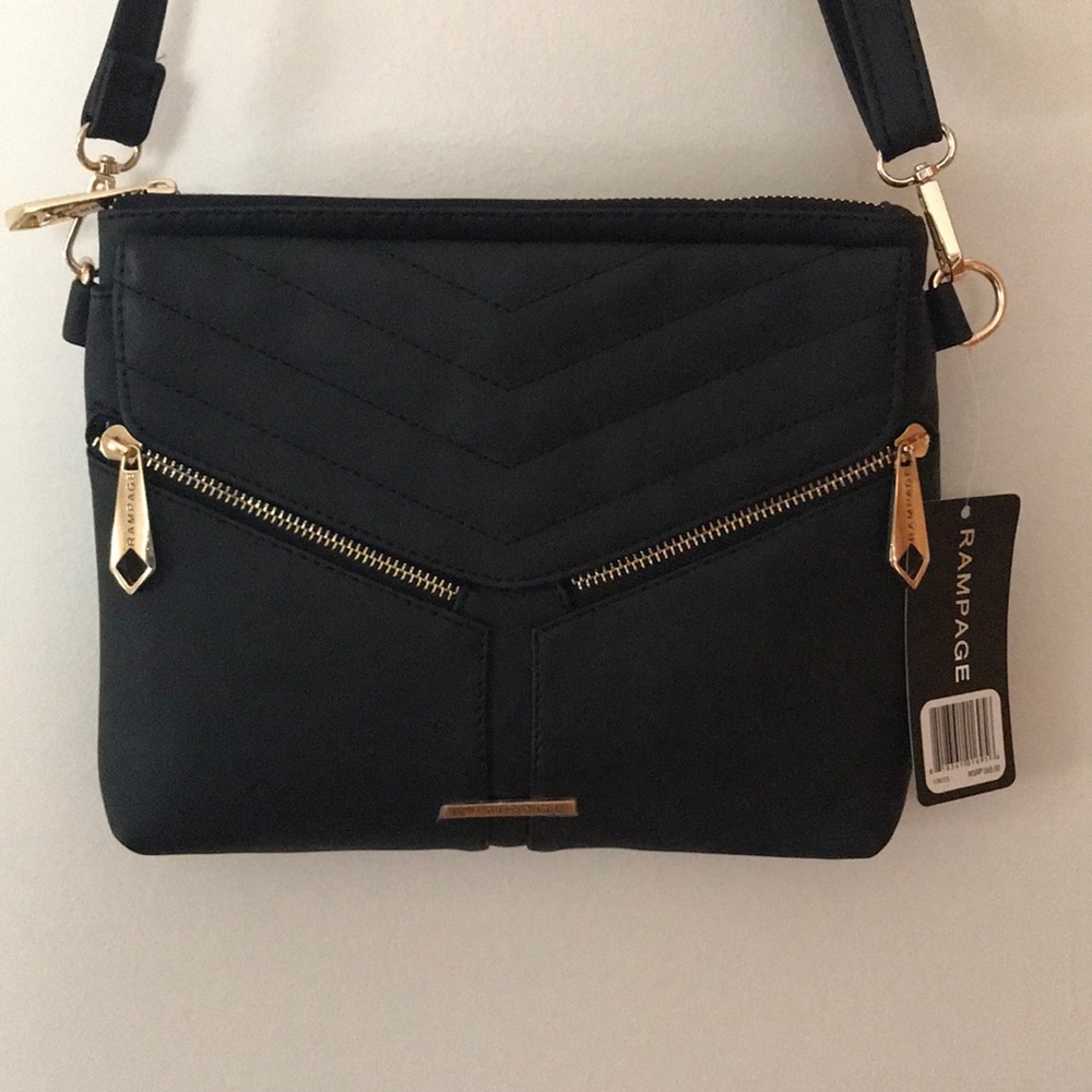 Rampage Crossbody black with gold hardware